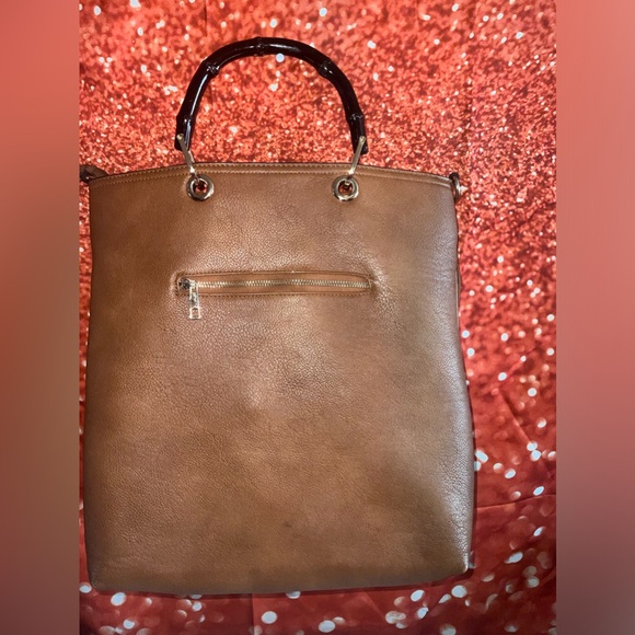 Large caramel leather bag - Picture 5 of 7